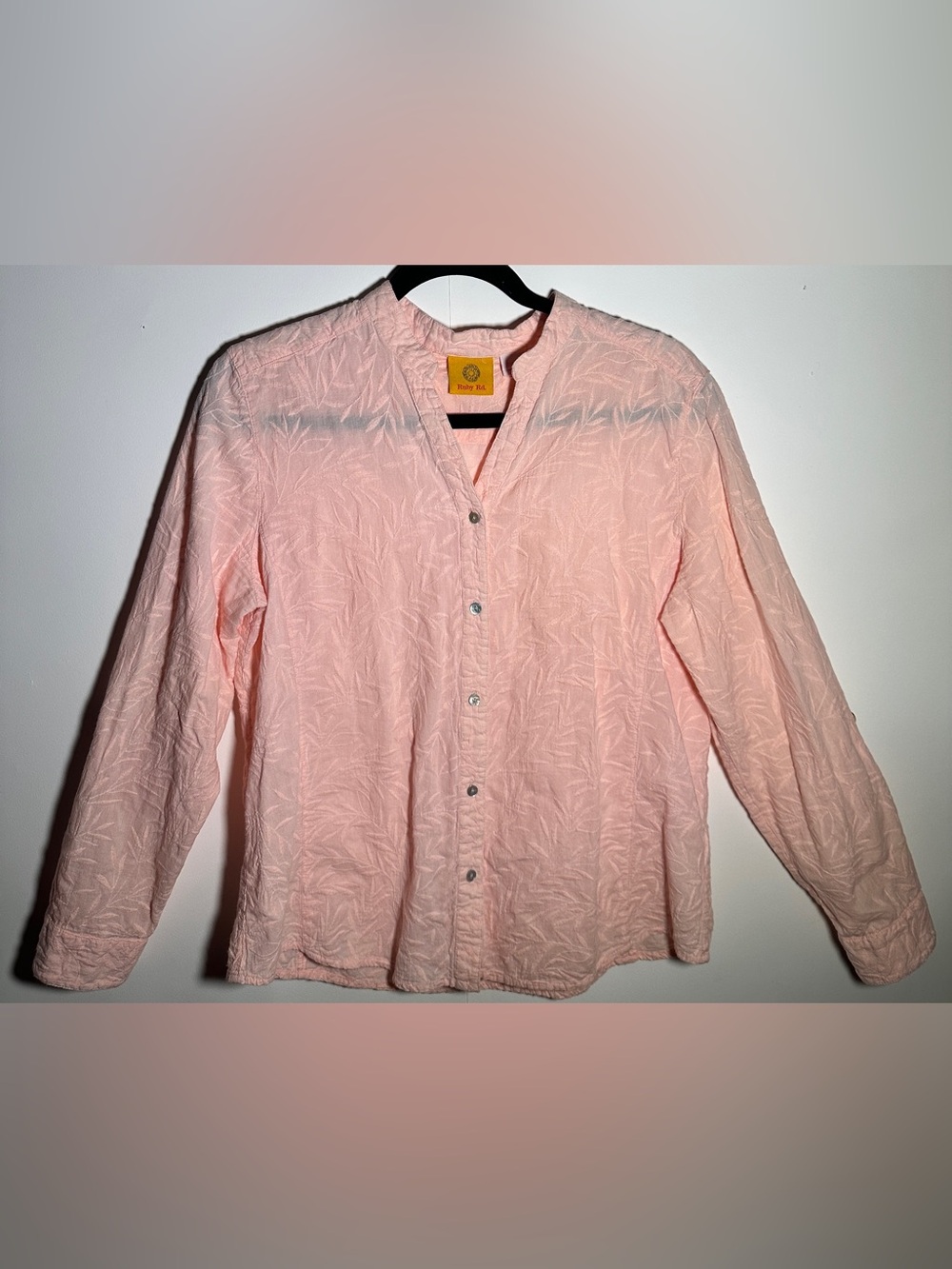 Ruby Rd. Pale Pink Long-Sleeve Button-Down Shirt